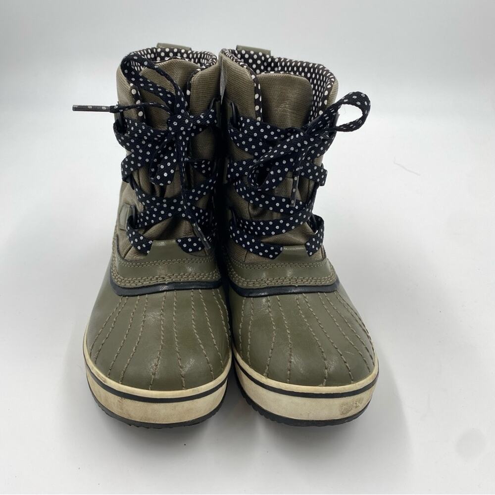 Sorel Tivoli Waterproof Rain and Snow Boots Green Size 7 polka dot lace up - Picture 6 of 8